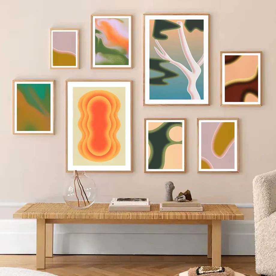 Colorful Geometry Aesthetics Abstract Wall Art Print Canvas Painting Scandinavia Nordic Poster Decor Pictures For Living Room