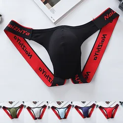 Tangas sexys Gay para Hombre, ropa interior erótica de poliéster Cueca, suspensorio con espalda abierta, Tanga de cintura baja en forma de T