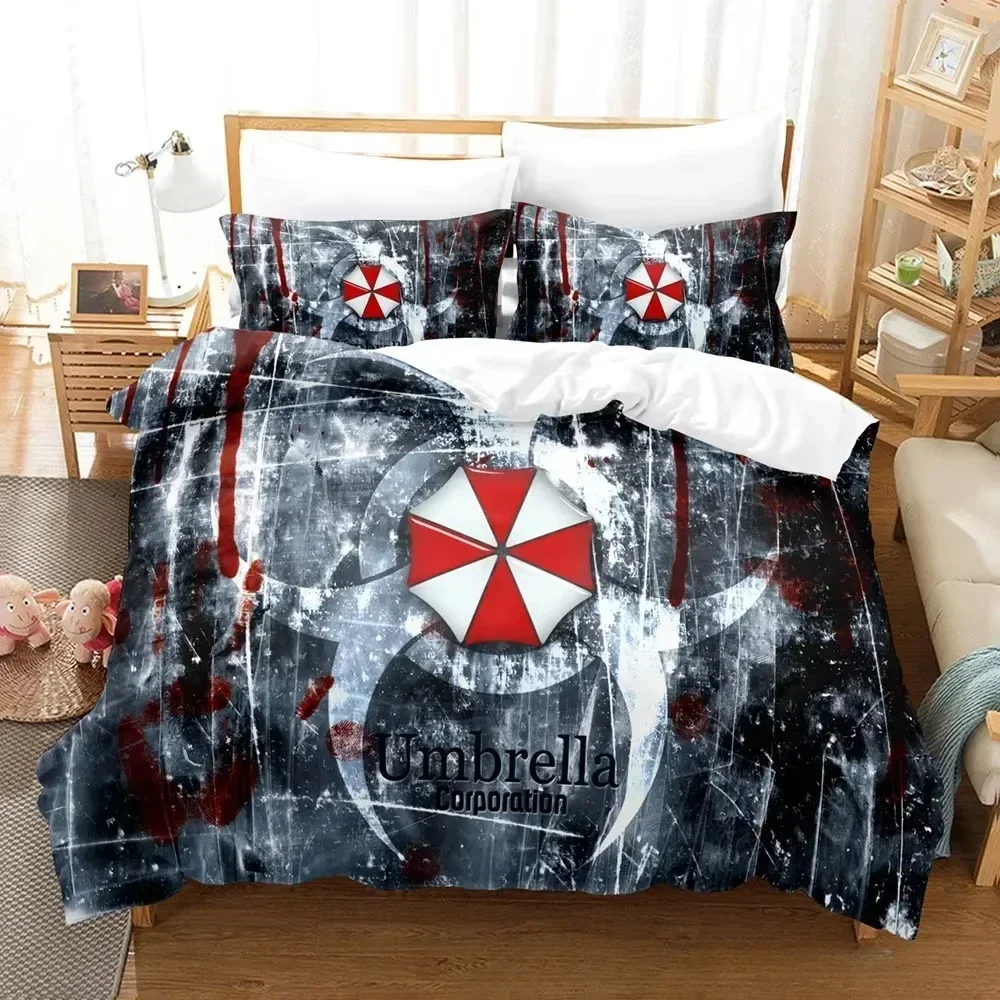 

3D Umbrella Bedding Set Zombie Company Printed Bed Set Duvet Cover Pillowcase Bed Linen Sheet Quilt Cover Full Queen King Size