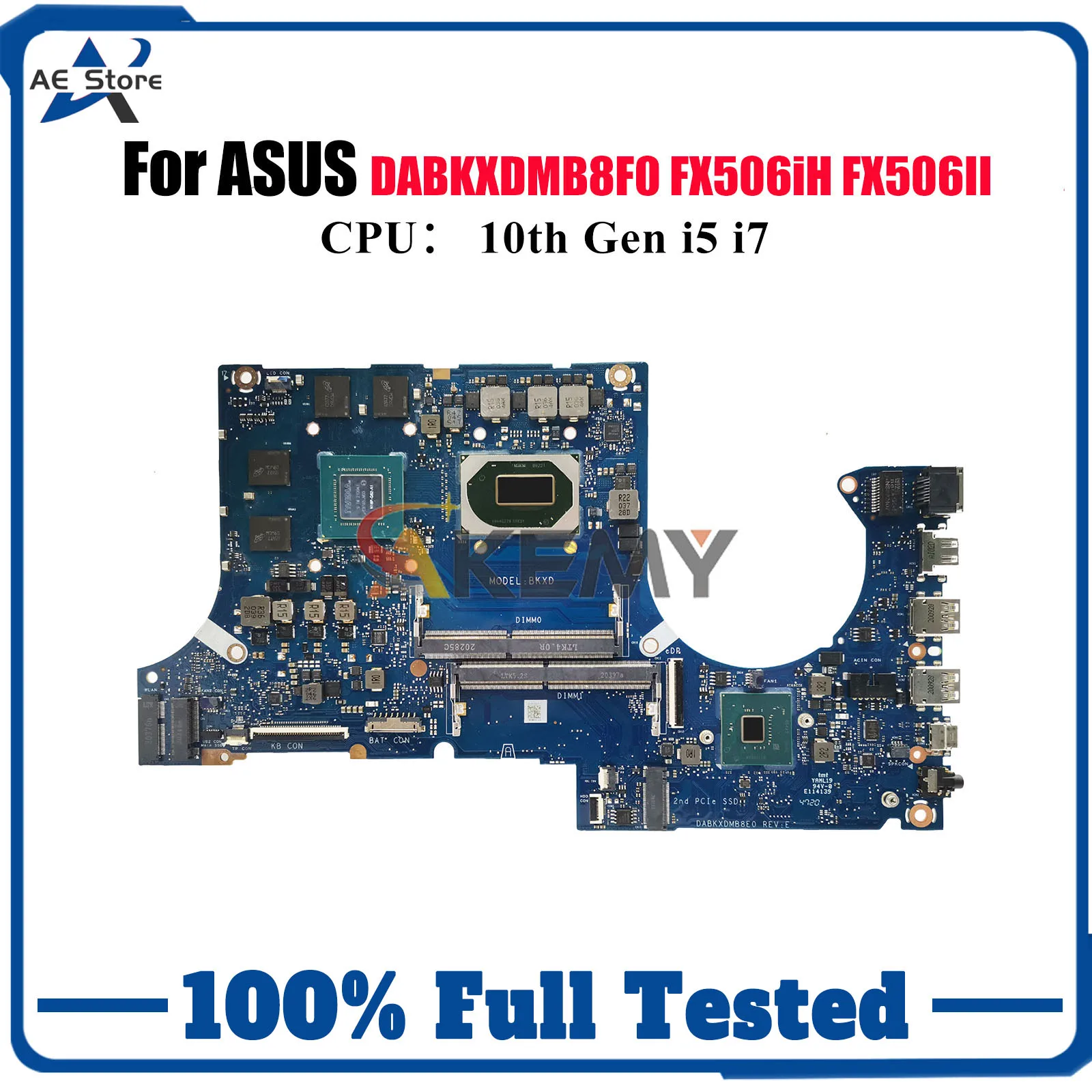 

Материнская плата DABKXDMB8F0 для ноутбука ASUS TUF Gaming FX506iH FX506IC FA506I FX506II с 10-го поколения i5 i7 tests, быстрая доставка