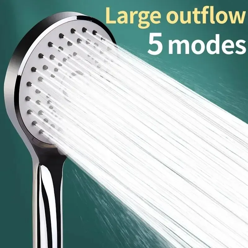 Badkamer Handdouche onder druk Pakketaccessoires Douchekop Grote waterafvoer 5-modellen Universele aanpassing Bespaar water