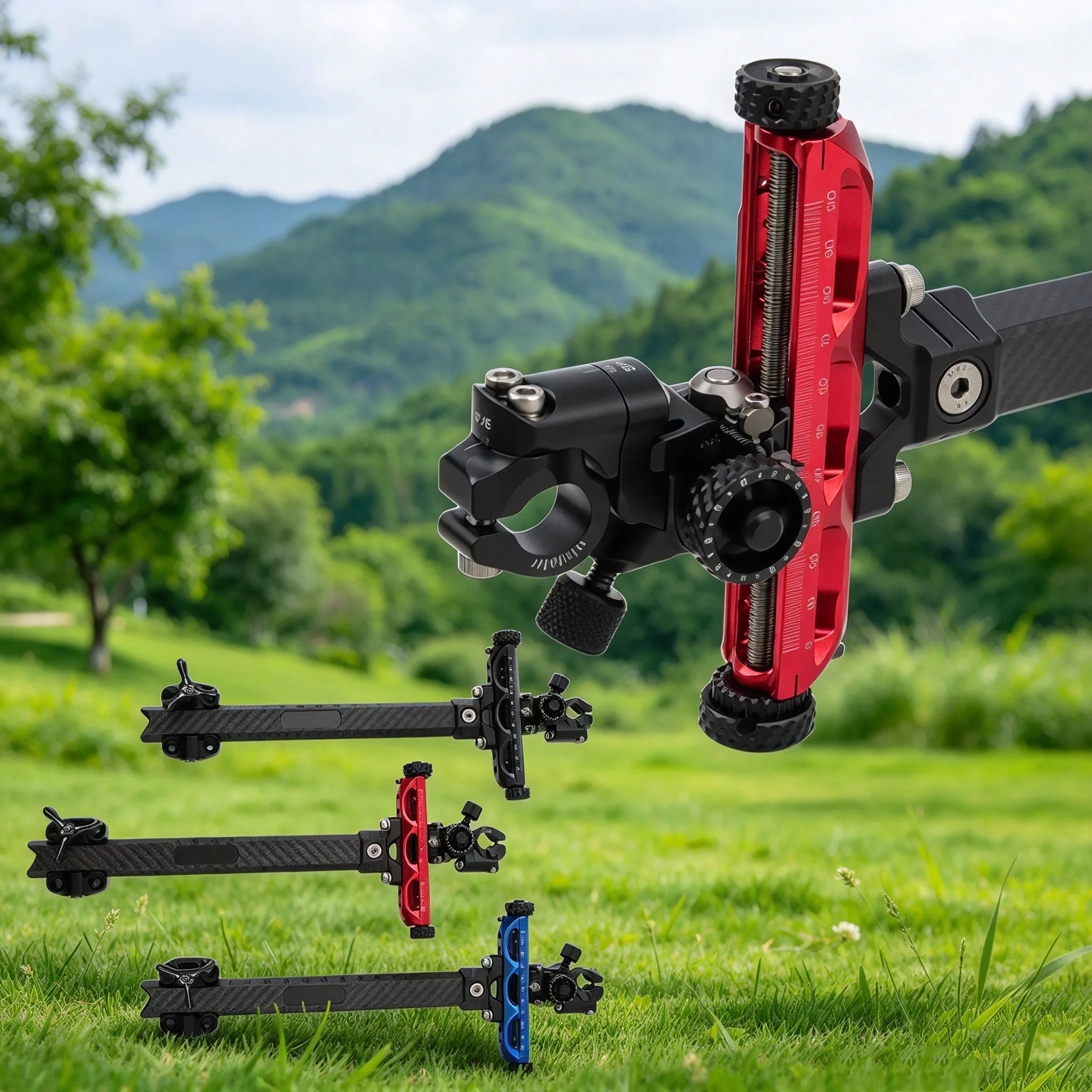 Adjustable Compound Bow Sight Bracket Carbon Fiber Frame Archery Target Shooting Sight Accessories Professional Bow Equipment