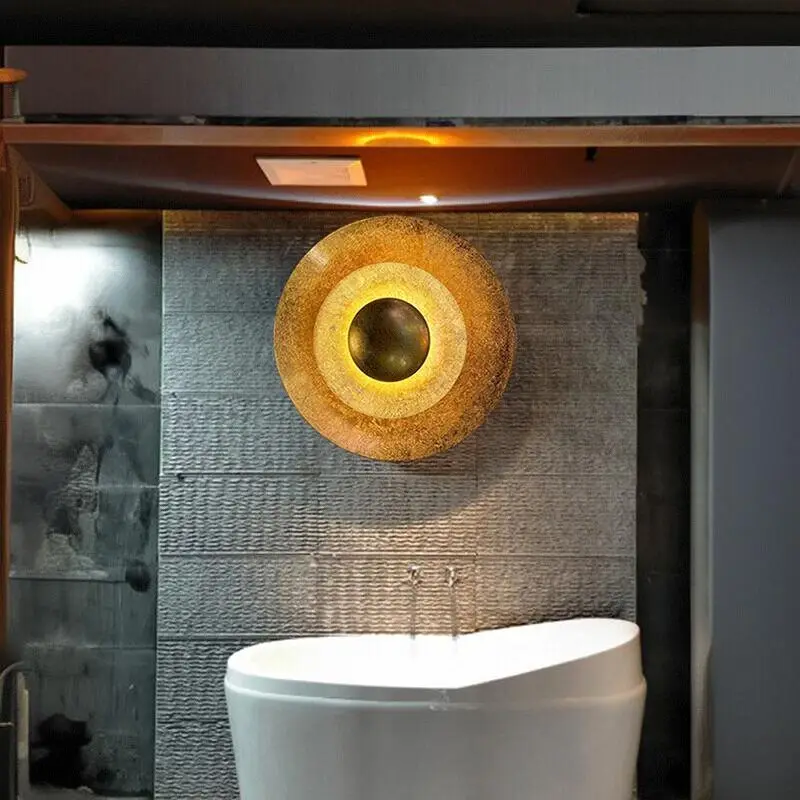 Retro art creative wall lamp designer light luxury bedroom bar bar corridor aisle multi-layer round ambient light