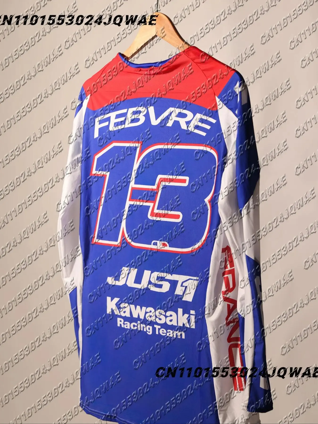 2026 فريق سباق كاواساكي الجديد جيرسي رومين فبراير #   13 تي شيرت بأكمام طويلة للرجال سوبر موتوكروس، قميص علوي سريع الجفاف يسمح بالتهوية