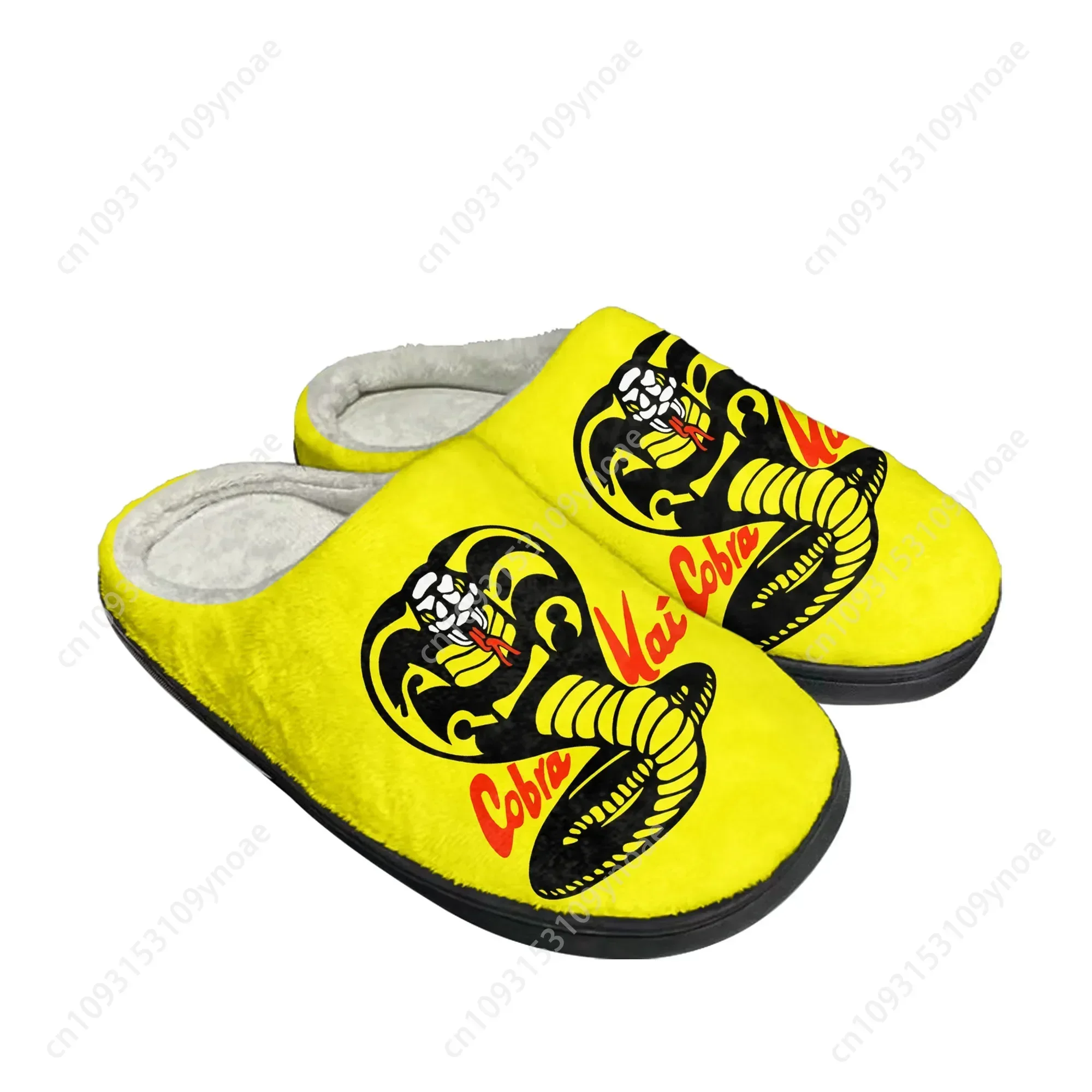 

Cobra Kai No Mercy Movie Snake Home Cotton Custom Slippers Mens Womens Sandals Plush Non-Slip Keep Warm Shoes Thermal Slipper