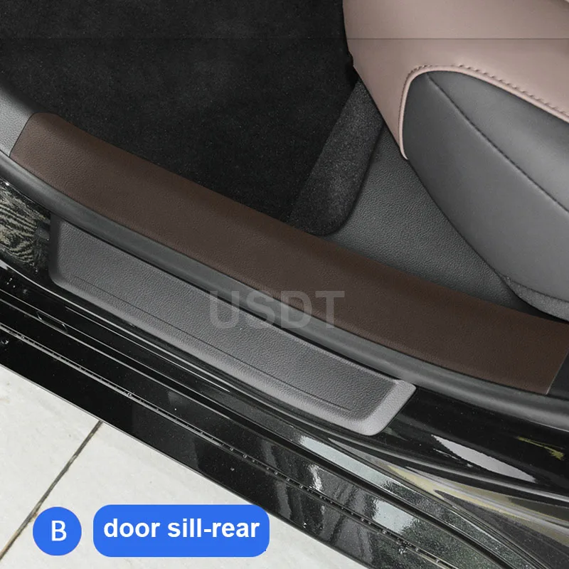 For Lexus ES 2024 2023 2022 2021 2020 2018 Leather Carbon Fiber Sticker Door Anti Kick Cover Protection Mat Door Sill Sticker