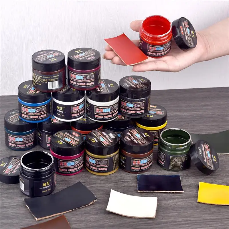 50 ml Lederfarbe, Schuhcreme, Färbung, Lederfarbe, Reparatur, Restaurierung, Farben, Wechselfarben für Tasche, Sofa, Autositz, Kratzbraun