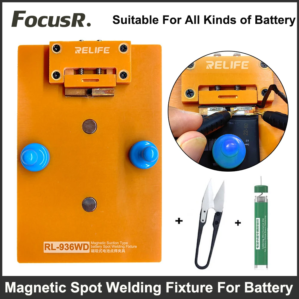 RELIFE RL-936WD Universal Magnetic Spot Welding Fixture For iPhone 11 12 13 14 Pro Max Battery Cell Repair Fixing Soldering Tool