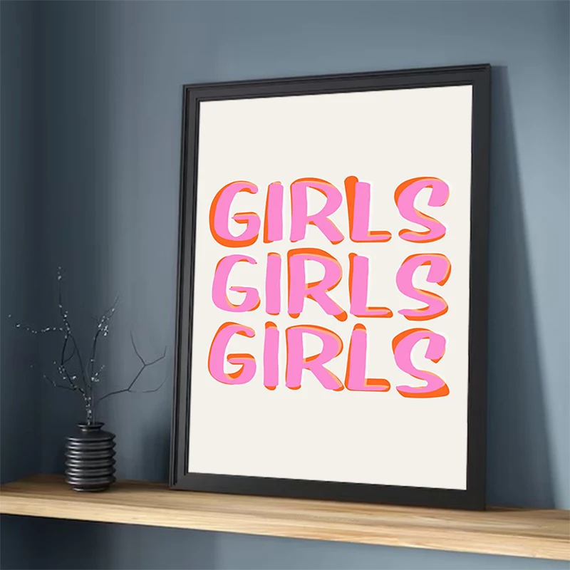 

Nordic More Amor Por Favor Colorful Eclectic Pink Love Girls Quote Poster Picture on the Wall Painting Canvas Living Room Decor