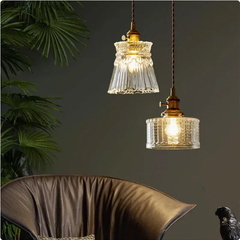 Modern Glass Pendant Light for Bedroom Kitchen Dining Room Hanging Lamp LED Flower Luminaire Chandelier Nordic Lighting Cafe Bar