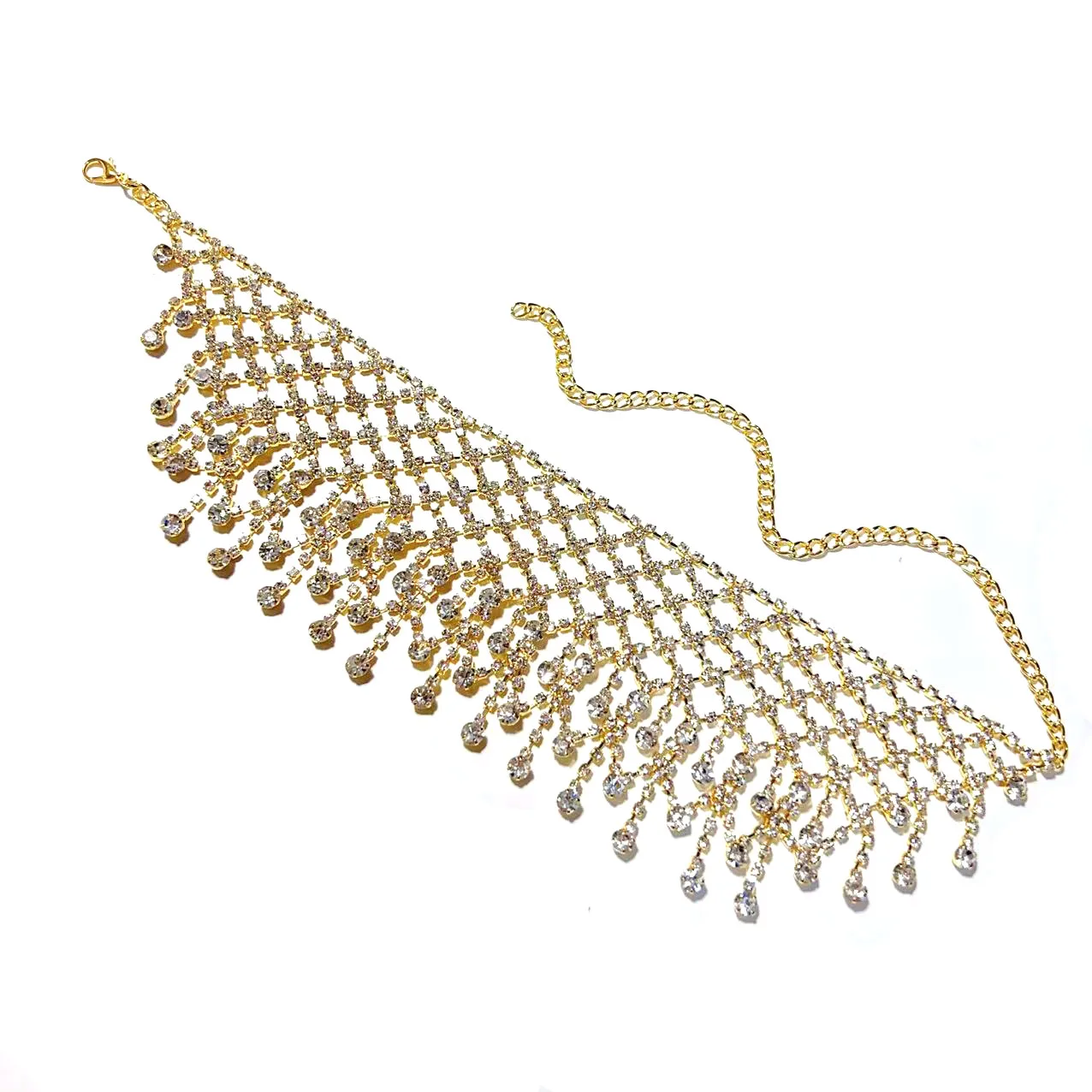 الأزياء الأوروبية والأمريكية قلادة الماس متعددة الصرف، قلادة قطرة الماء مبالغ فيها الرجعية، قلادة شرابة #3