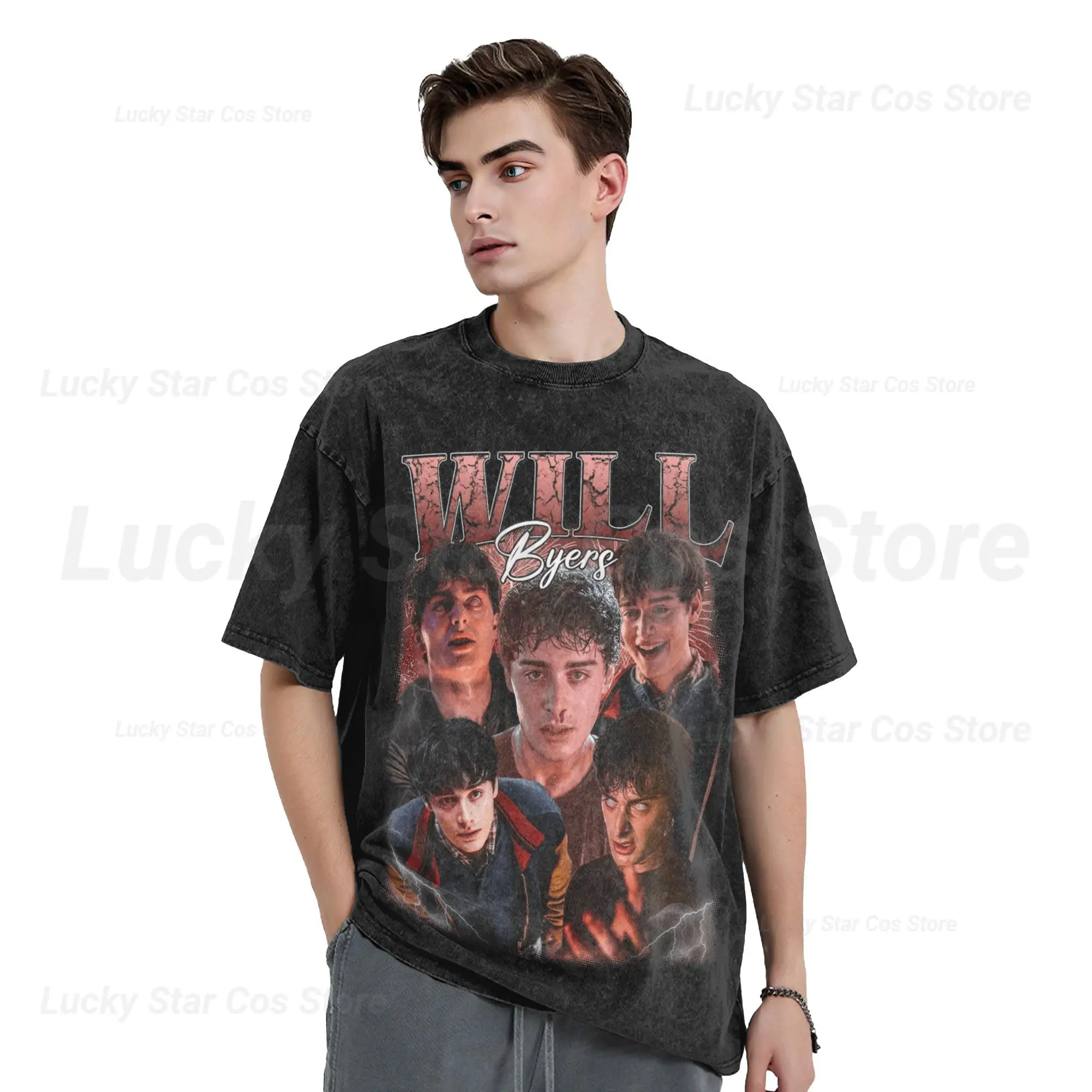 

2026 Oversized Washed T Shirt Will Byers Loose T Shirts TV Show Popular Tshirt for Couple Summer Aesthetic Print Clothes