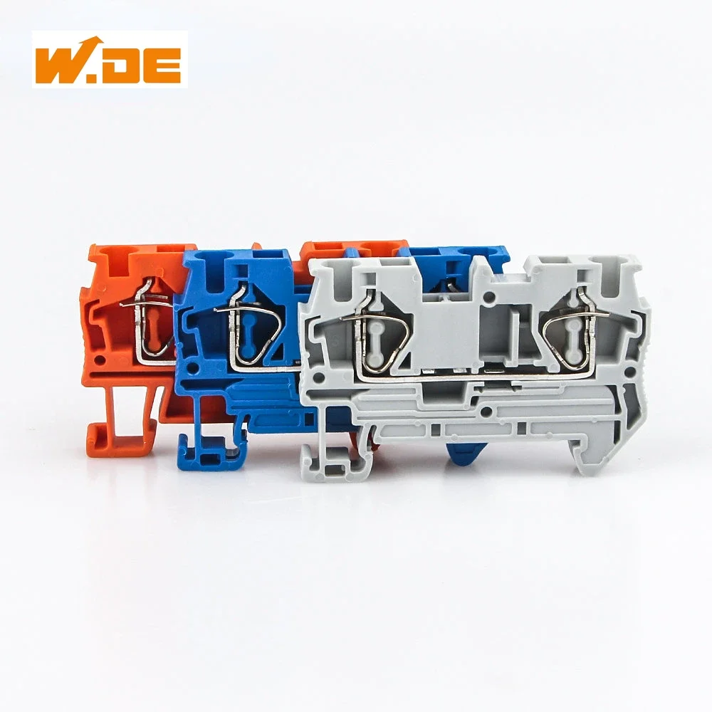 ST-4 Din Rail Terminal Block 10Pcs Connectors Return Pull Type Spring Electrical Wiring Connection Terminal Blocks Screwless ST4