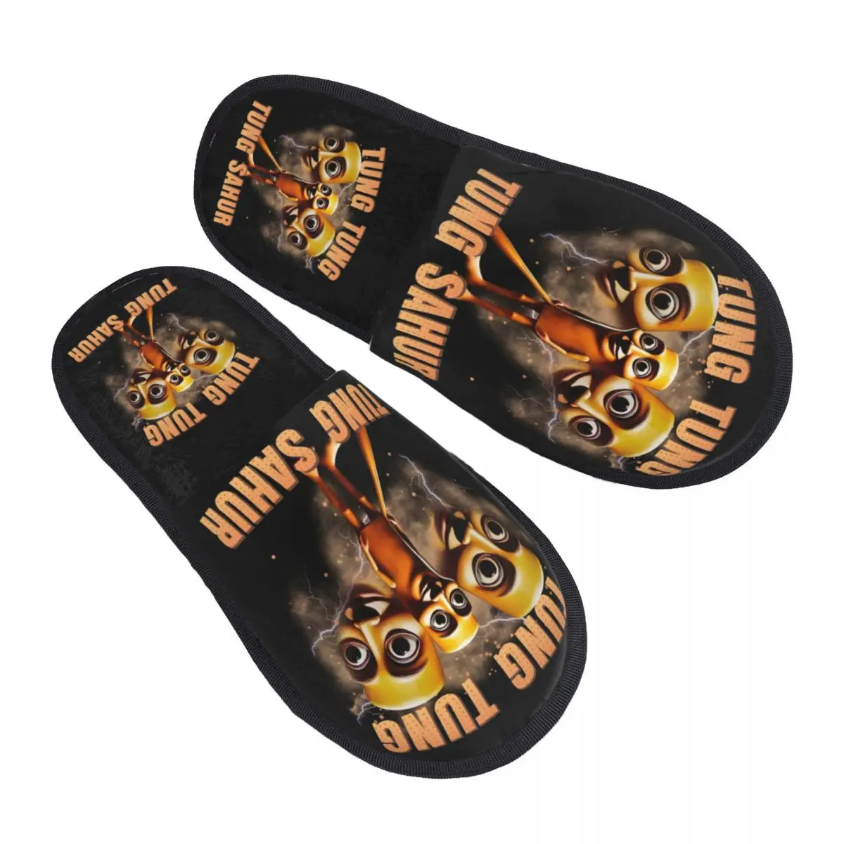Custom Italian Brainrot Guest Slippers for Spa Women Animals Cartoon House Slipper