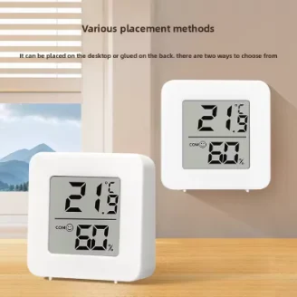 Temperature Gauge for Room Mini Digital Thermometer Hygrometer with Wall Mount Sensor LCD Screen for Home Use