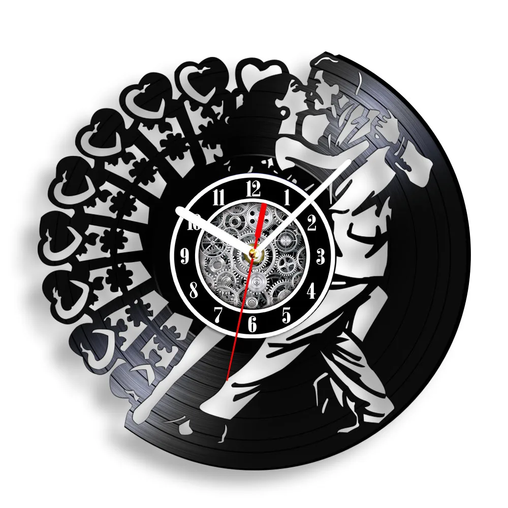 Romance Dancing Couple of Tango Vinyl Record Wall Clock For Dance Room Argentina Tango Dancers Flamenco Artwork Handicraft Clock