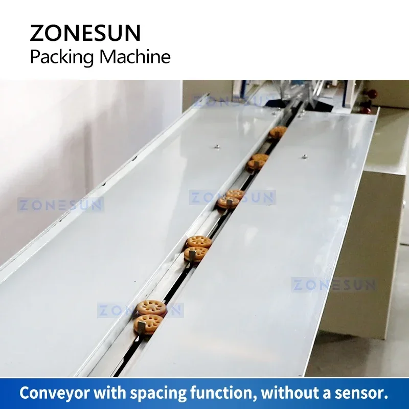 Zonesun máquina de embalagem automática fluxo horizontal envoltório linha traseira sacos selados máquina de embalagem de alimentos ZS-ZB250S