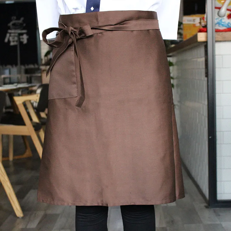 

Половина фартука в японском стиле, кухня, ресторан, короткий фартук официанта, сплошной цвет, рабочая униформа шеф-повара суши, фартуки