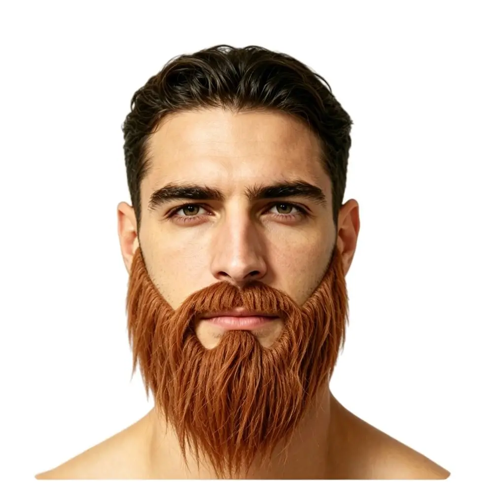 New Synthetic Fiber Fake Beard Mustache Elastic Band Soft Hair Costume Beard Black/Brown/White Dress Up Cosplay Beard Halloween