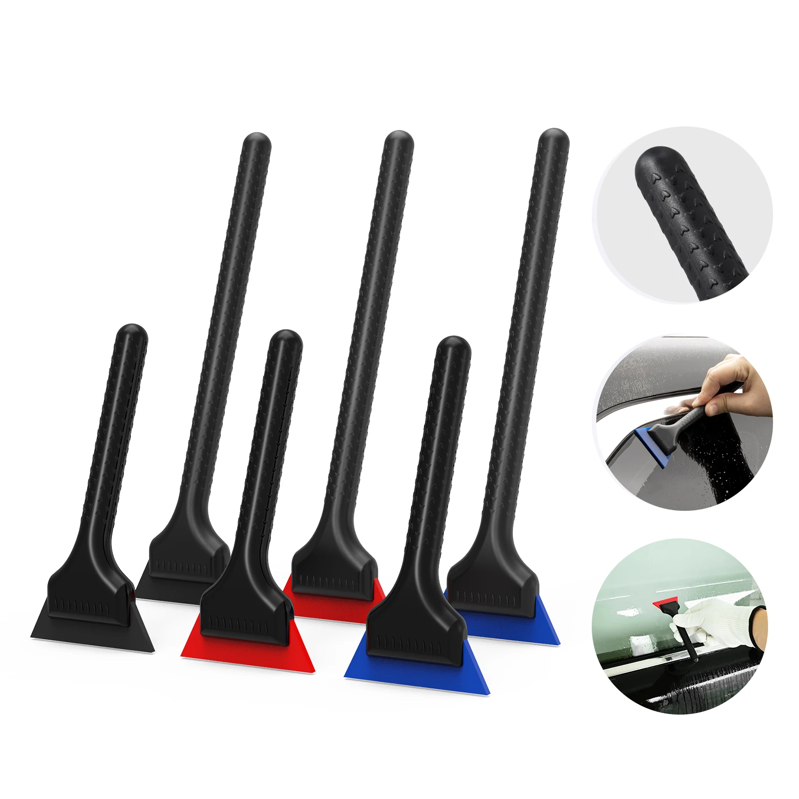 

EHDIS Short/Long Handle Window Tinting Scraper Anti-Slip Soft Rubber Car Wrap Film Tools Quarter Window Glass Cleaning Squeegee