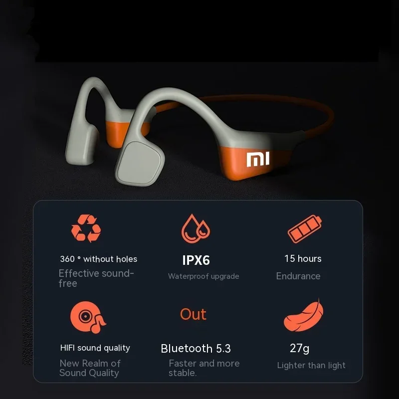 XIAOMI شريط حول ياقة الملابس I18PRO بلوتوث 5.3 سماعات توصيل العظام سماعات أذن رياضية HiFi صوت TWS سماعات رأس لاسلكية مع ميكروفون #4