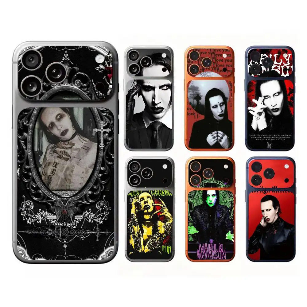 

Rock Band Marilyn Manson Back & Camera Skin Wrap Protector Sticker For IPhone 17 Pro 17 Pro Max (Not A Case)