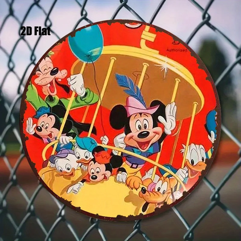 قطعة واحدة من شخصيات ديزني المستديرة المصنوعة من الألومنيوم ميكي وأصدقائه في منطاد الهواء الساخن، مناسبة لغرفة المعيشة واللعبة #4