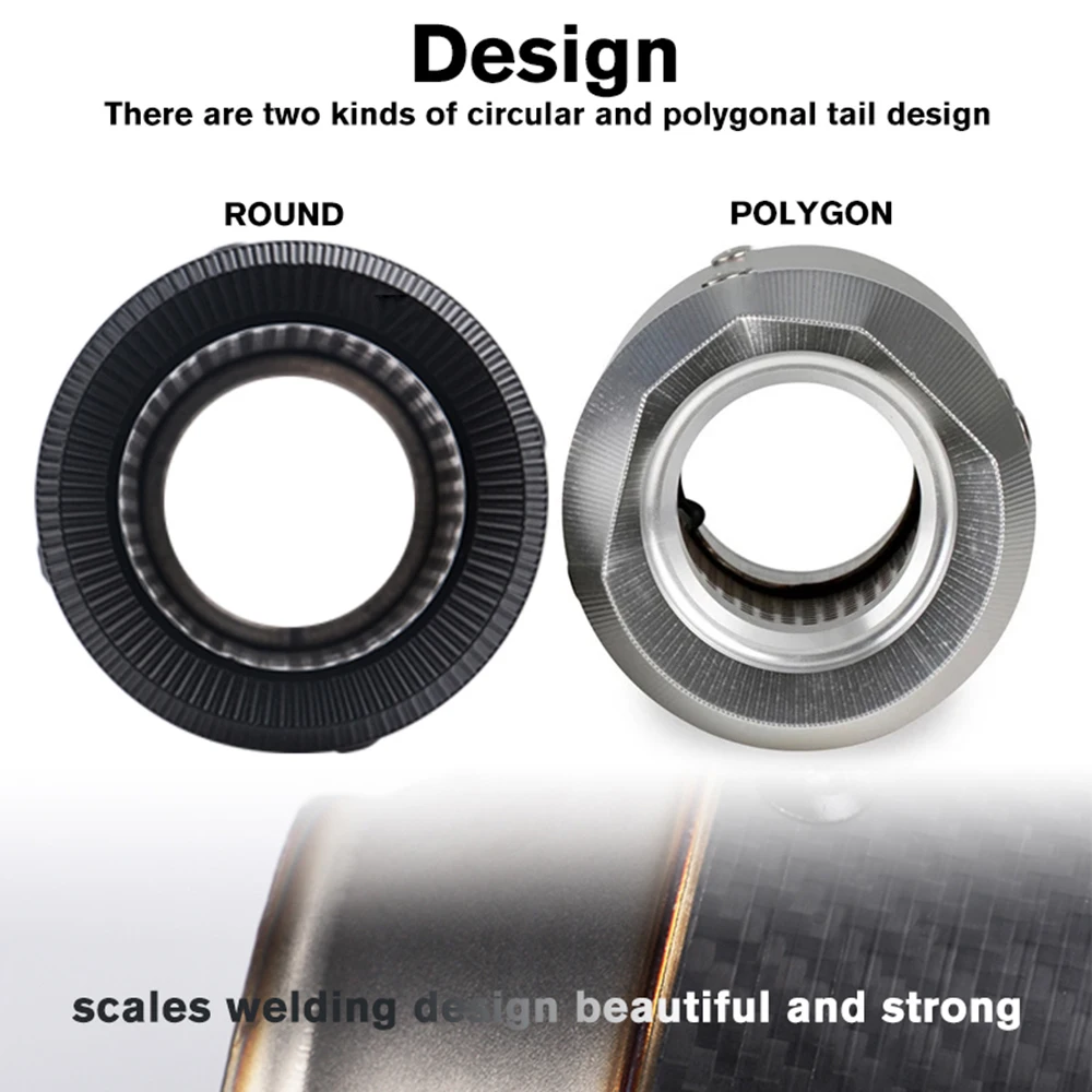 Universal Motorrad Auspuff CNC Carbon Faser Escape Schalldämpfer Für Kawasaki Z900 FZ6 RC390 S1000XR – Detail 11