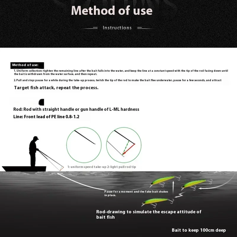 طعوم تقطيع سمك السمينة المعلقة ، سمك القاروس البحري المصبوب لمسافات طويلة ، طعم العين الحمراء #4