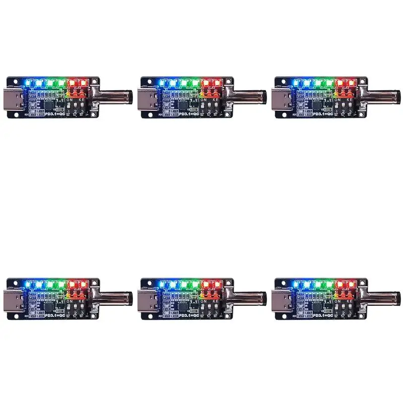 6Pack X(PD3.1 Fast Charging Protocol Trigger Type C Female Socket 20V28V5A Automatic Deception Power Aging Board