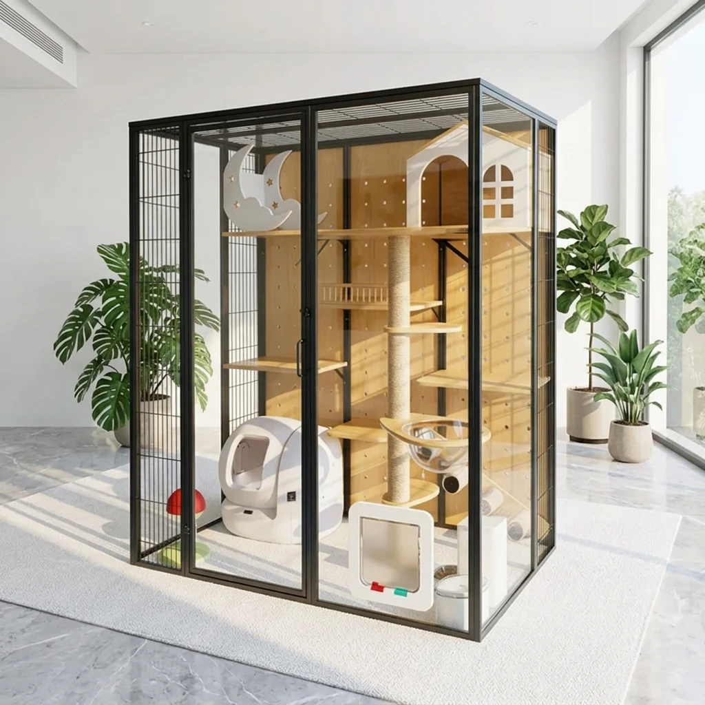 Innovative Cat Villa Unique Multi-Level Structure Space-Saving Portable Mansion for Urban Living Spaces