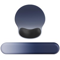 Ergonomic Mouse Pad Wrist Support Set, Memory Foam Keyboard Wrist Rest Set, Keyboard Pad, Non-Slip Base Mousepad Gradient Blue