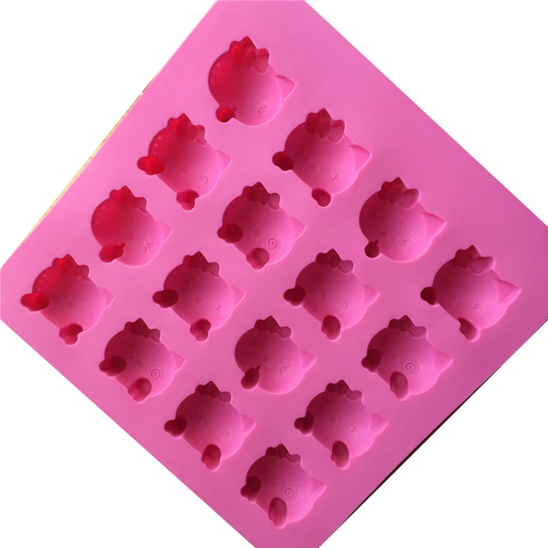 Kawaii Cartoon KT Cat Food Grade Silicone Ice Cream Mold Diy Juice Ice Cube Maker Ice Tray Popsicle Mould Kitchen Baking Tool