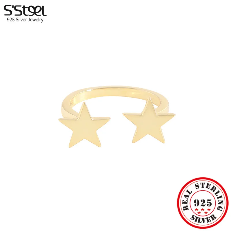 

S'STEEL sterling silver 925 Geometric Star Resizable rings for women luxury brand personalized trends 2023 accessories jewelry