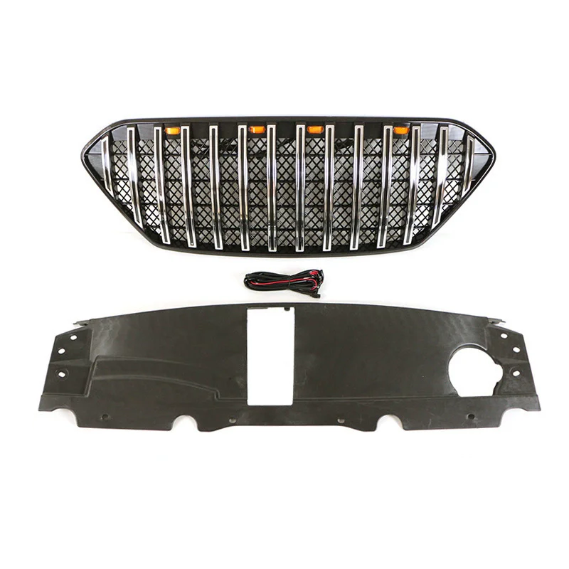 Car Front Bumper Grille with light for Hyundai IX35 10-13 modified Mask net radiator grill Body kit Car Accessories