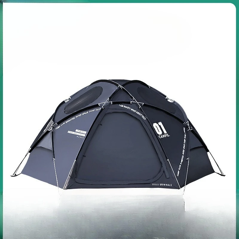 

Outdoor camping blackened hemispherical tent, aluminum pole camping round rain and sun protection tent