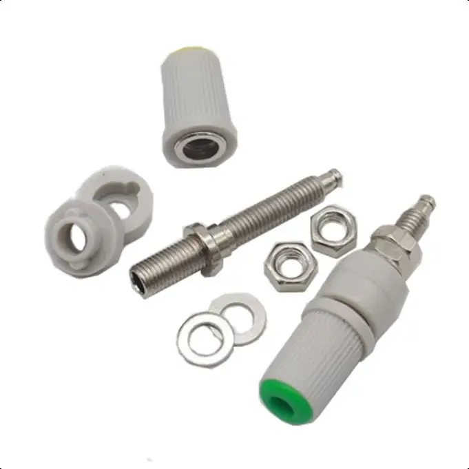 【5-2PCS】M5X48 High Current 4mm Banana Socket M5x48 Female Jack Panel Socket Test Binding Post 4MM Red Yellow Black Green Blue