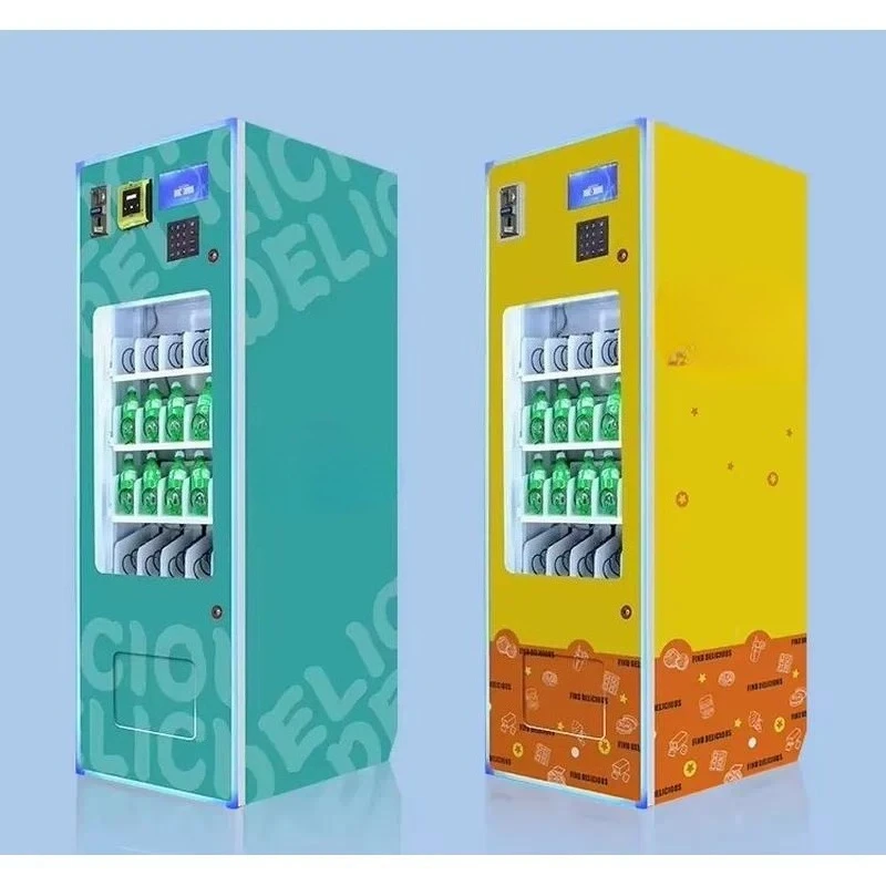 Smart 24-hour self-service coin and banknote dispenser Slim and tall mini vending machine for snacks, milk, food and