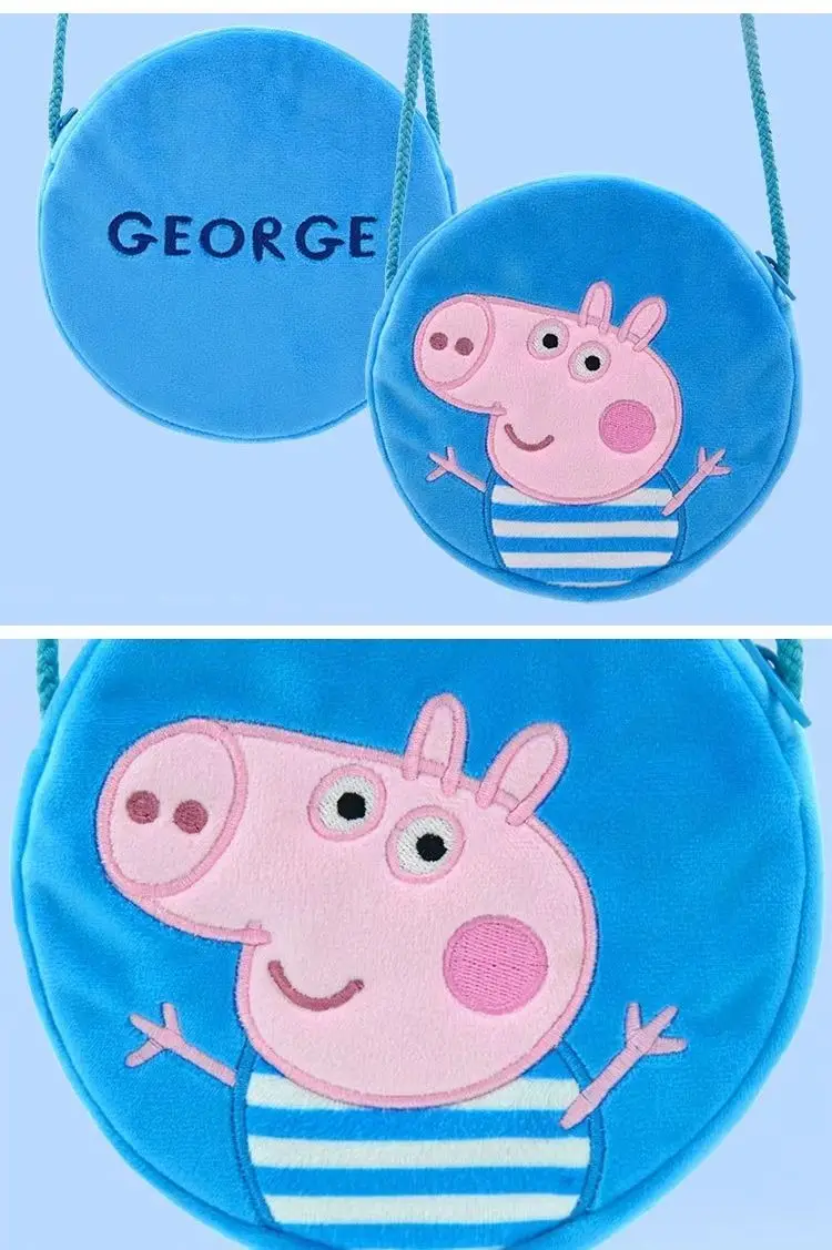 Peppa Pig peluche maternelle sac à bandoulière unique sac à dos doux en peluche George portefeuille bonbons jouet rose étudiant fille enfant enfants cadeau
