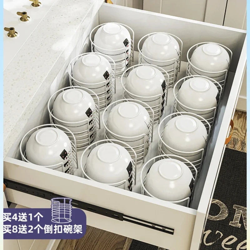 Drawer cabinet built-in bowl rack, kitchen storage, for draining, small household