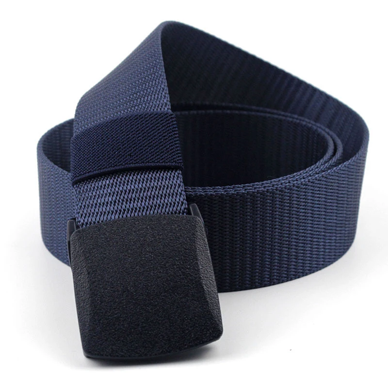 Men's Wearable Nylon Training Waist Belt Waistband Outside With Plastic Buckle