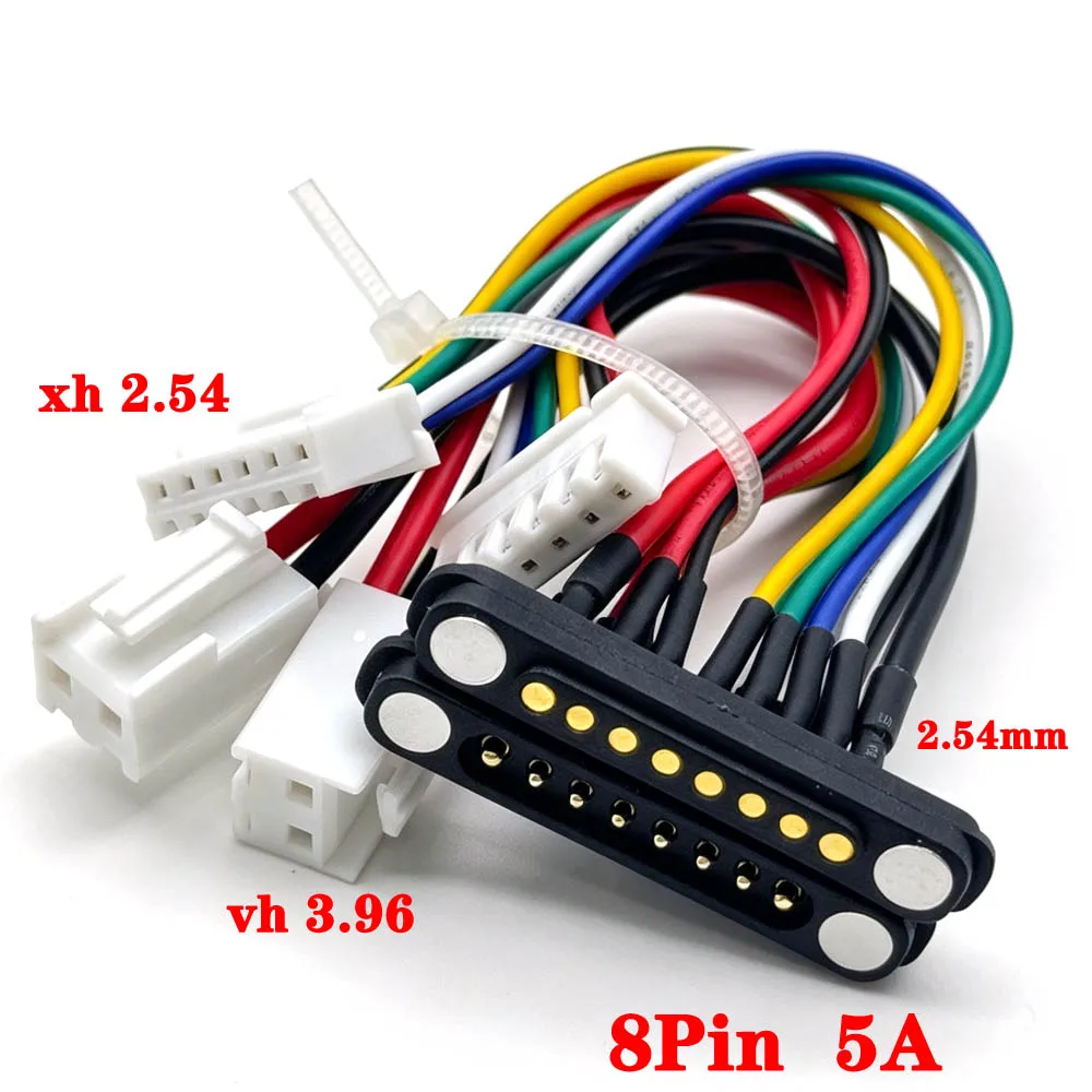 1set 5A 2/3/4/5/6/7/8/9/10Pin DC Magnetic PogoPin Connector Male Female With Ribbon Cable Spring Loaded DC Power Socket