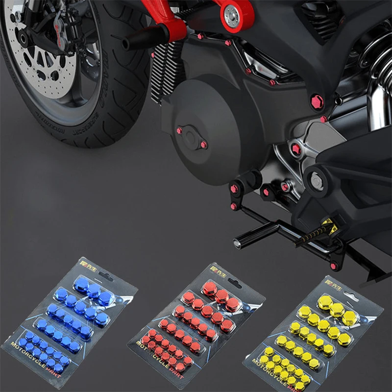 30Pcs Motorcycle Screw Decoration Cover Plating Cap for Car Motor Scooters Electric Colored Nut Cover Motorcycle Accessories