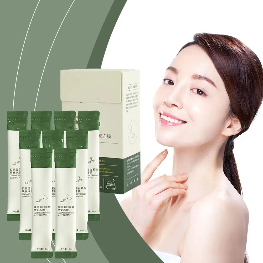 Wash-Free Collagen Firming Sleeping Face Mask Moisturizing Anti-Aging Face Hydrating Frozen Portable Nourishing Mask Sleepi J1F0