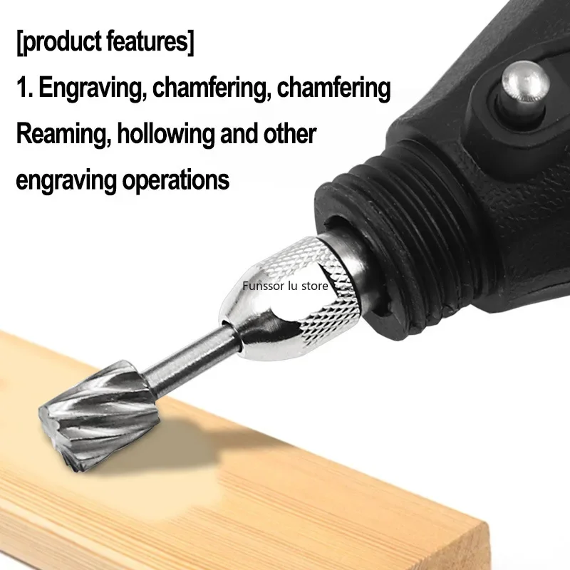 ​​6pcs Rough Tooth Carbide Rotary Files - High-Speed Steel Carving Grinding Heads for Woodworking & DIY​​