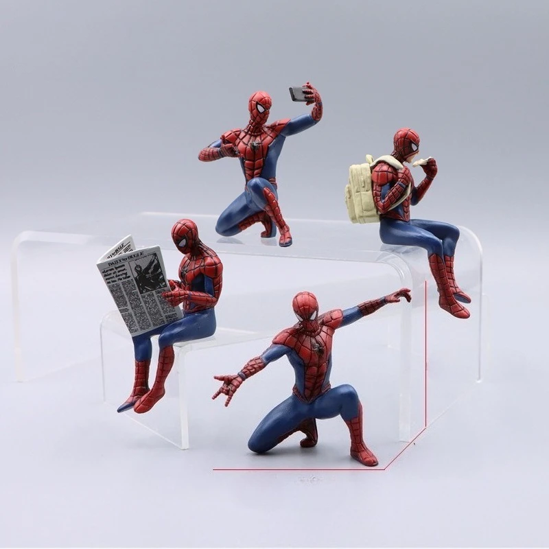 

Disney Человек-паук супергерой Человек-паук 7-9 см фигурку Человек-паук аниме коллекция мини-игрушки модель детский подарок на день рождения игрушка
