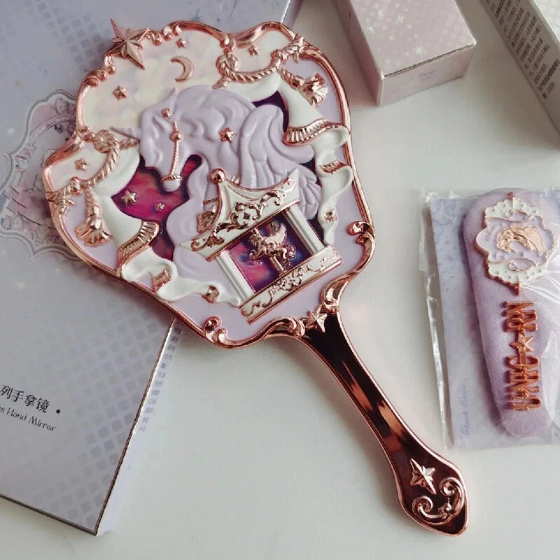 フラワーノウユニコーンクリスタルハンドヘルドミラーメイクアップミラー周辺機器
