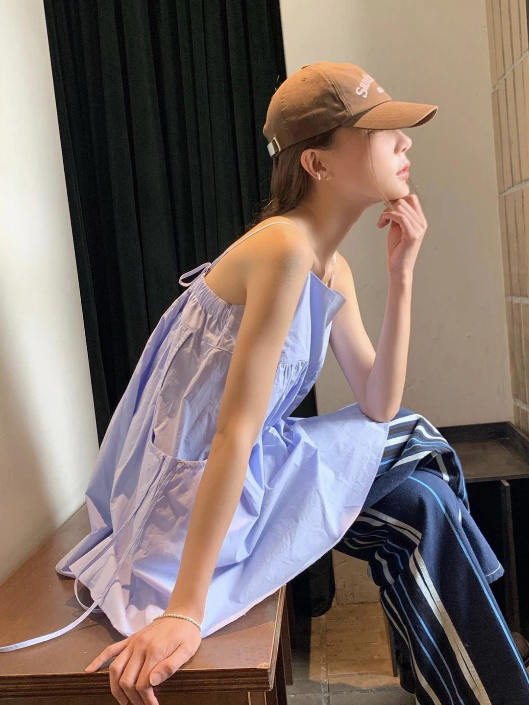 Korean Style Loose Strapless Vest Women's Summer New Fashion Transparent Back Belted Doll Shirt Top  Minimalist Design