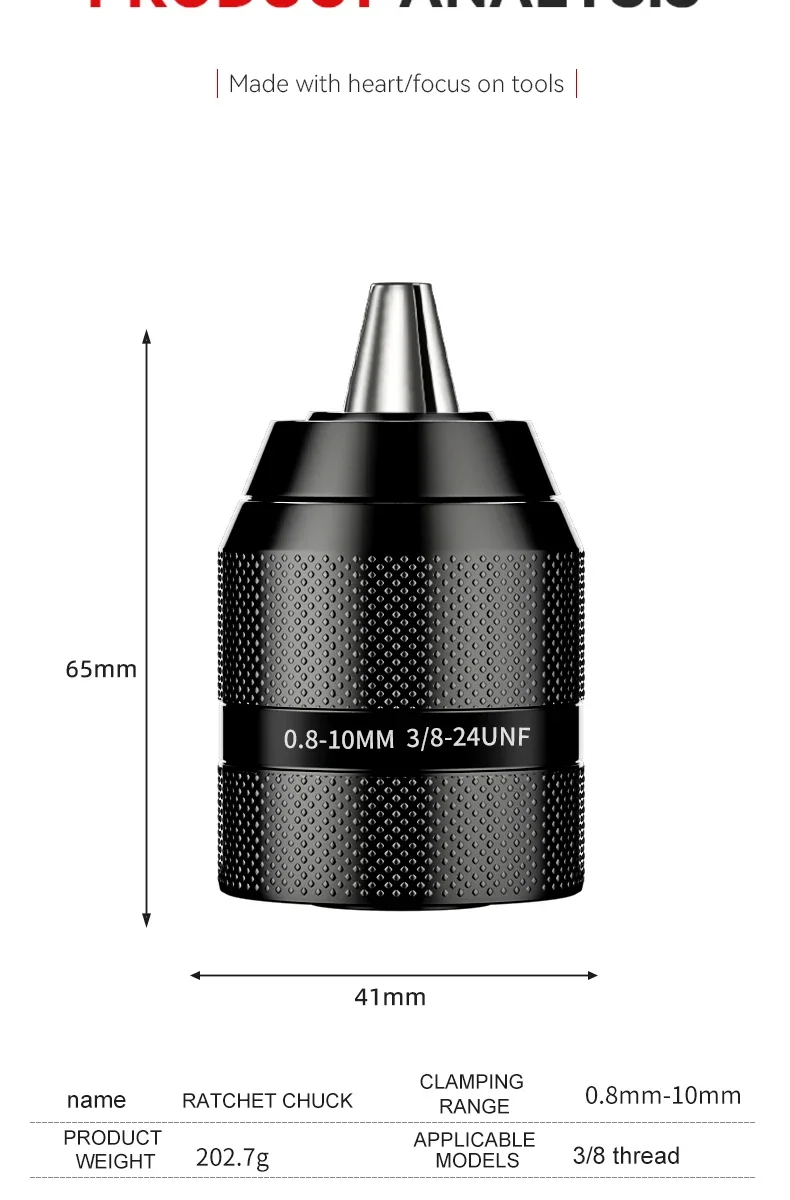 Schlüsselloses Bohrfutter, Schnellwechsel-Adapter, 1/2 3/8 UNF-Halterung, 2~13mm 0.8~10mm, selbstspannende Bohrfutter für Schraubendreher und Bohrer – Detail 11