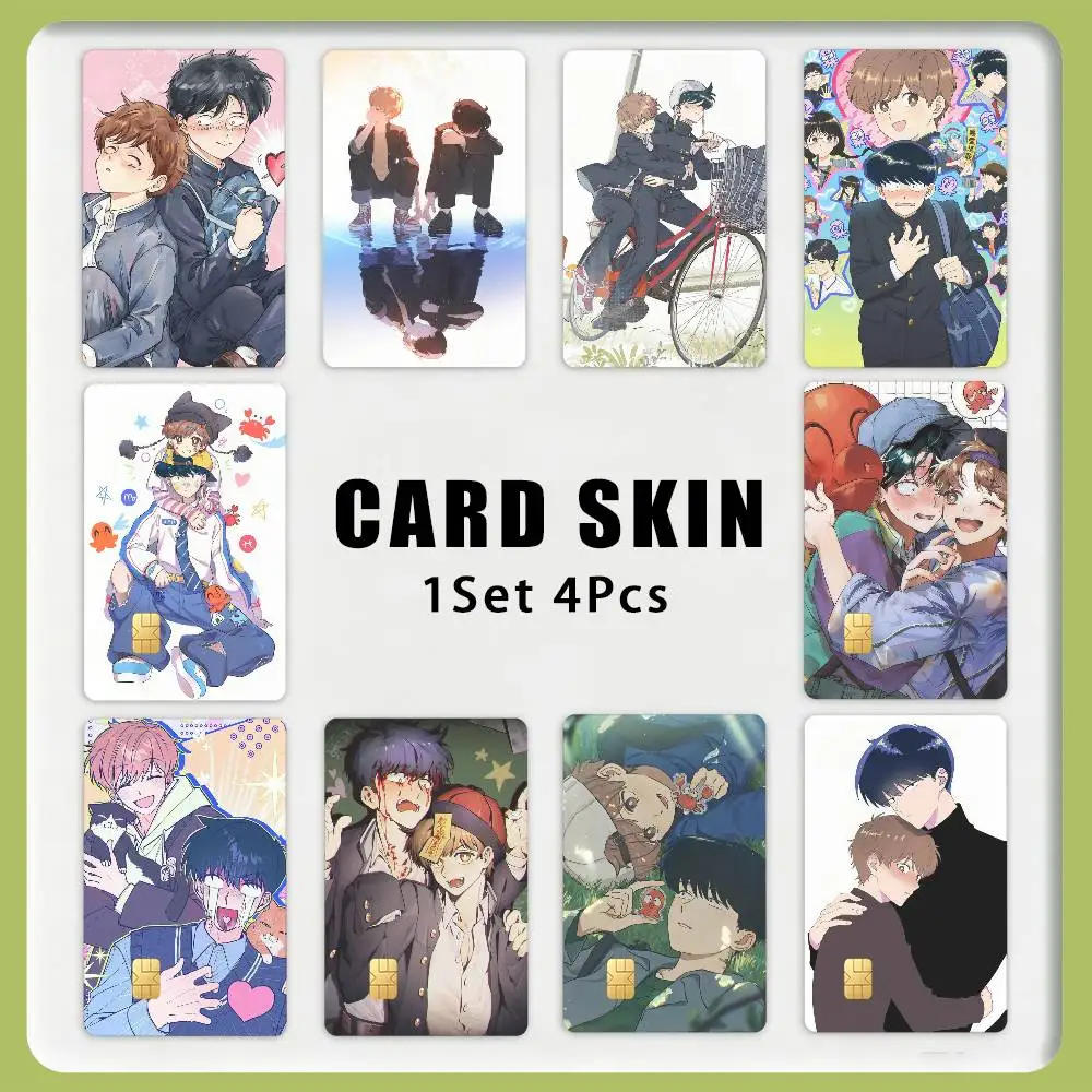G-Go for it N-Nakamura Okuto Aiki 1Set 4Pcs Waterproof Card Skin Stickers for Credit Bus IC Cards